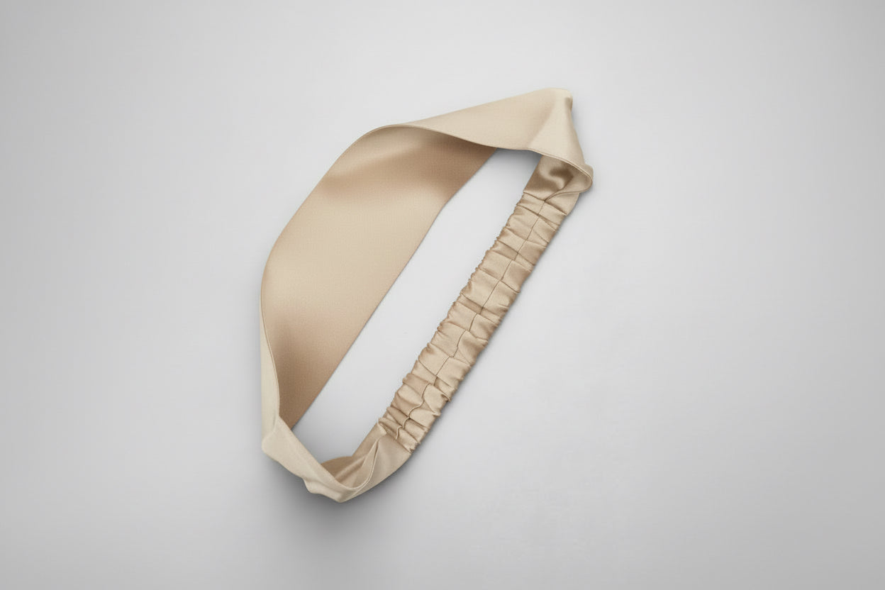 Bandeau 100 % soie couleur champagne